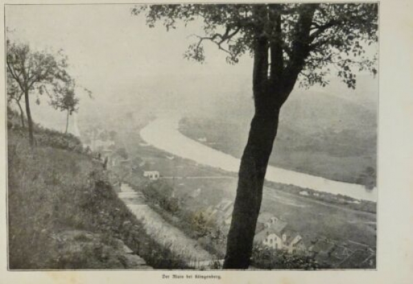 1917 - alter Druck - Der Main bei Klingenberg